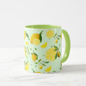 Tropenfarbene Zitrusfrüchte SOMMER Orangenlemon Sl Tasse (VorderseiteRechts)