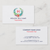 Tropenfarbener Blumenstrauß Visitenkarte (Vorne/Hinten)