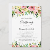 Tropenfarbener Herbst florales Christening Einladung (Vorderseite)