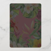 Tropenfarbener Hibiskus hawaiianische Sommerbraut Folieneinladung (Rückseite)