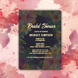 Tropenfarbener Hibiskus hawaiianische Sommerbraut Folieneinladung