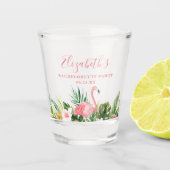 Tropenfarbener Junggeselinnen-Abschied mit Blütenr Schnapsglas (Vorderseite)