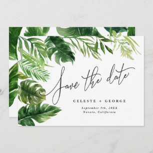 Tropenfarbenes Blattblumen Save the Date