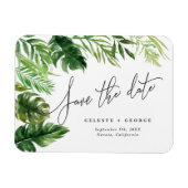 Tropenfarbenes Blattblumen Save the Date Magnet (Horizontal)