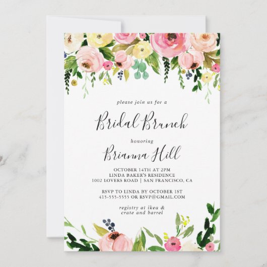 Tropenfarbenes Fall Bridal Brunch Brautparty Einladung (Vorderseite)