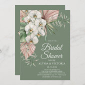 Tropenfarbenes LGBTQ-Brautparty Einladung (Vorne/Hinten)