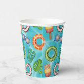 Tropenfarbenes Party des Pools Pappbecher (Rechts)