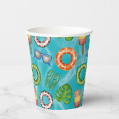 Tropenfarbenes Party des Pools Pappbecher (Vorderseite)