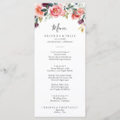 Tropenfarbenes Sommerblumenessen Menükarte (Vorderseite)