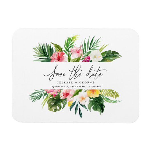 Tropenfarbenfolienskript Save the Date Magnet (Horizontal)