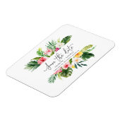 Tropenfarbenfolienskript Save the Date Magnet (Linke Seite)
