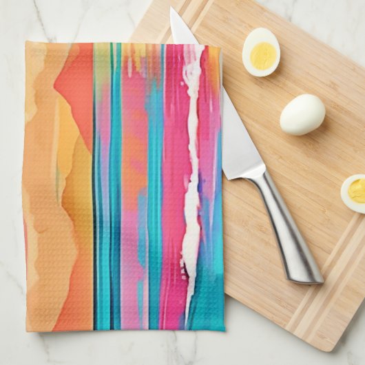 Tropenfarbenglanz - Sonnenuntergang Geschirrtuch (Viertel Falte)