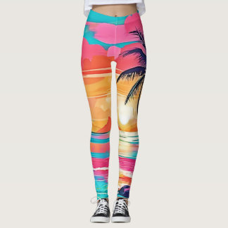 Tropenfarbenglanz - Sonnenuntergang Leggings