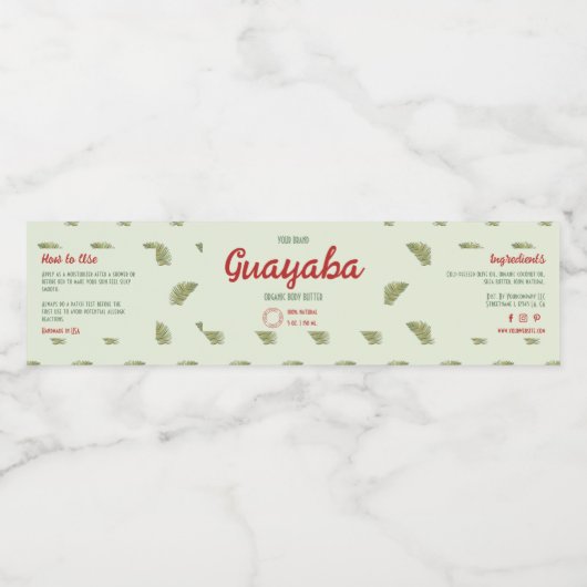 Tropenfarbige Kosmetik Jar Wrap rund um das Label Wasserflaschenetikett (Einzelnes Label)