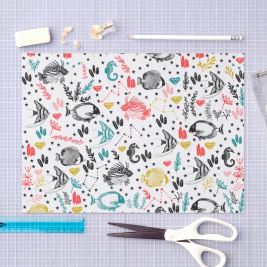 Tropenfischgewebe Seidenpapier (Handwerk)