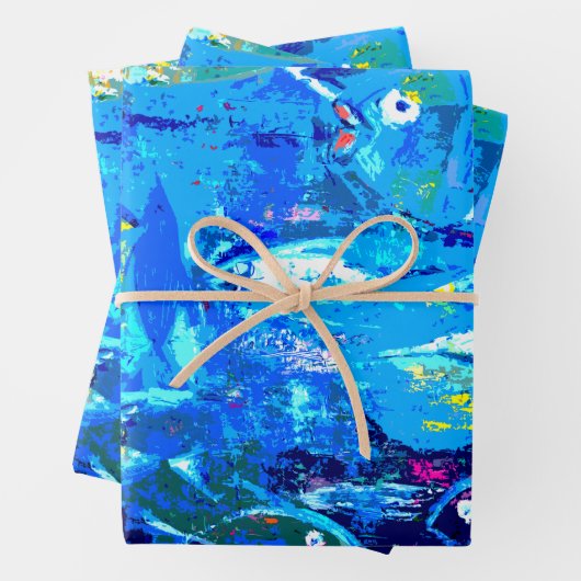 Tropenfischwaschpapier Geschenkpapier Set (Beispiel)