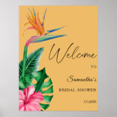 Tropenflora - Begrüßungszeichen Brautparty Poster (Vorne)