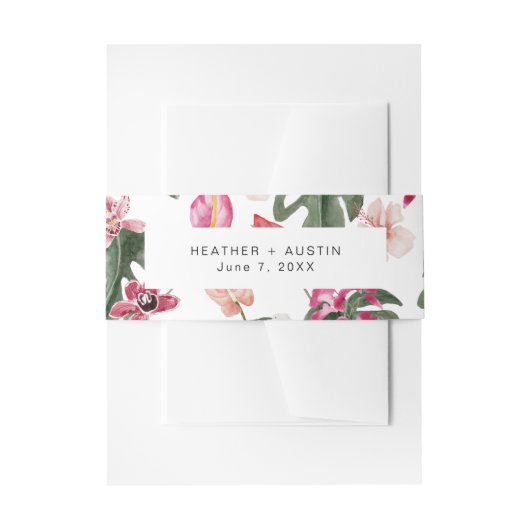 Tropenfloral Einladungsbanderole (Vorderseite Beispiel)