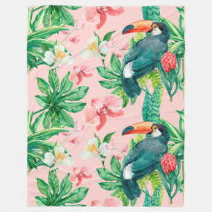 Tropenfloral Fleecedecke