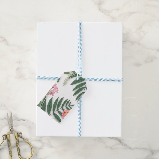 Tropenfloral Geschenkanhänger (Mit Garn)