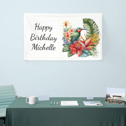 Tropenfloral Hummingbird Geburtsname Banner (Messeveranstaltung)