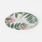 Tropenfloral Pappteller (Schrägansicht)