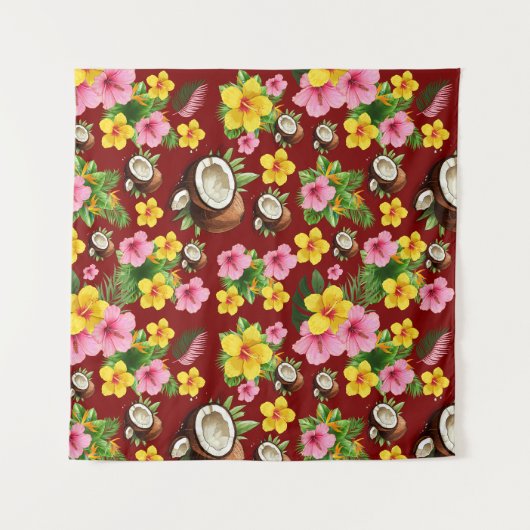 Tropenfloral Wandteppich (Vorderseite (Horizontal))