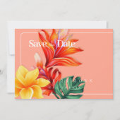 Tropenflorale Save the Date (Vorderseite)
