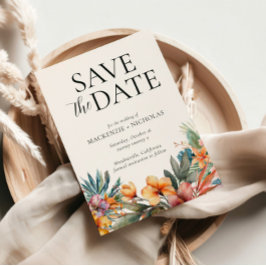 Tropenflorale Save the Date Einladung