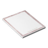 Tropenfolien Rose Gold Imitate Folie Monogramm Notizblock (angewinkelt)