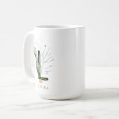 Tropenfolienmonogramm-Buchstaben "L" Personalisier Kaffeetasse (Vorderseite Links)