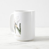 Tropenfolienmonogramm-Buchstaben "N" Personalisier Kaffeetasse (Vorderseite Links)