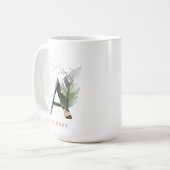 Tropenfolienmonogramm-Letter "A" Personalisiert Kaffeetasse (Vorderseite Links)
