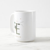 Tropenfolienmonogramm-Letter "E" Personalisiert Kaffeetasse (Vorderseite Links)