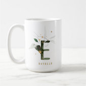 Tropenfolienmonogramm-Letter "E" Personalisiert Kaffeetasse (Links)