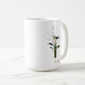 Tropenfolienmonogramm-Letter "F" Personalisiert Kaffeetasse (VorderseiteRechts)