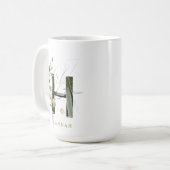 Tropenfolienmonogramm-Letter "H" Personalisiert Kaffeetasse (Vorderseite Links)