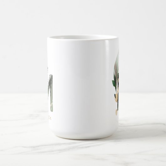 Tropenfolienmonogramm-Letter "M" Personalisiert Kaffeetasse (Mittel)