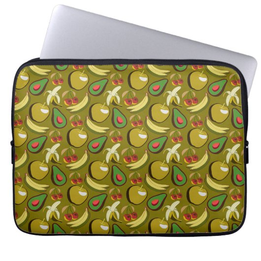 Tropenfrucht nahtlos gelb laptopschutzhülle (Vorderseite)
