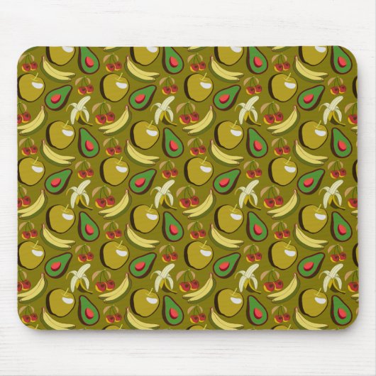 Tropenfrucht nahtlos gelb mousepad (Vorne)