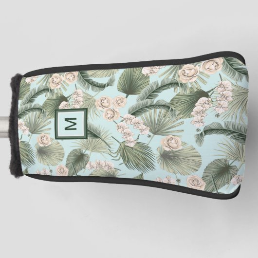 Tropengarten Blumenorchid & Palmmuster Golf Headcover (Vorderseite)