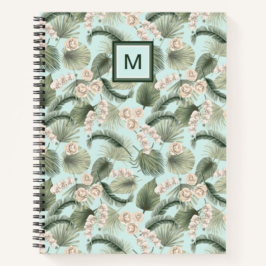 Tropengarten Blumenorchid & Palmmuster Notizblock (Vorderseite)