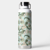 Tropengarten Blumenorchid & Palmmuster Trinkflasche (Rückseite)