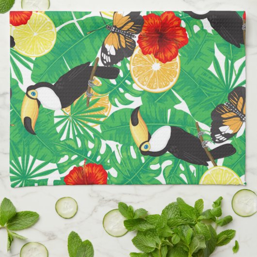 Tropengarten Geschirrtuch (Gefaltet)