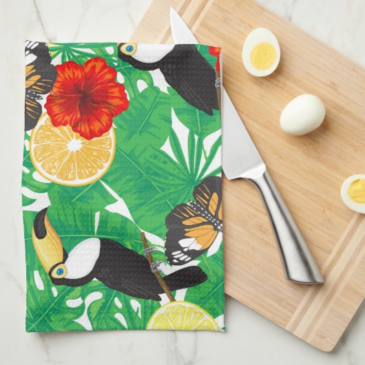 Tropengarten Geschirrtuch (Viertel Falte)