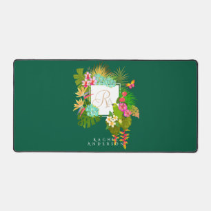 Tropengarten Monogram Green Schreibtischunterlage