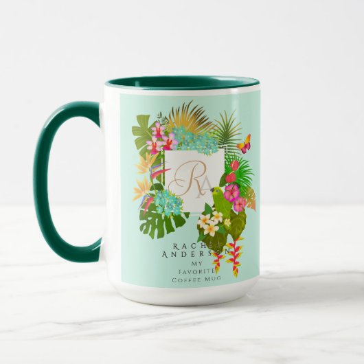 Tropengarten Monogram Green Tasse (Links)