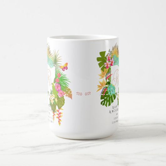 Tropengarten Monogram White Kaffeetasse (Mittel)