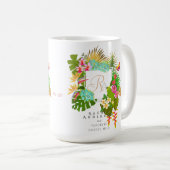 Tropengarten Monogram White Kaffeetasse (VorderseiteRechts)