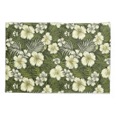 Tropengelb und grüne Blumen Kissenbezug (Rückseite)